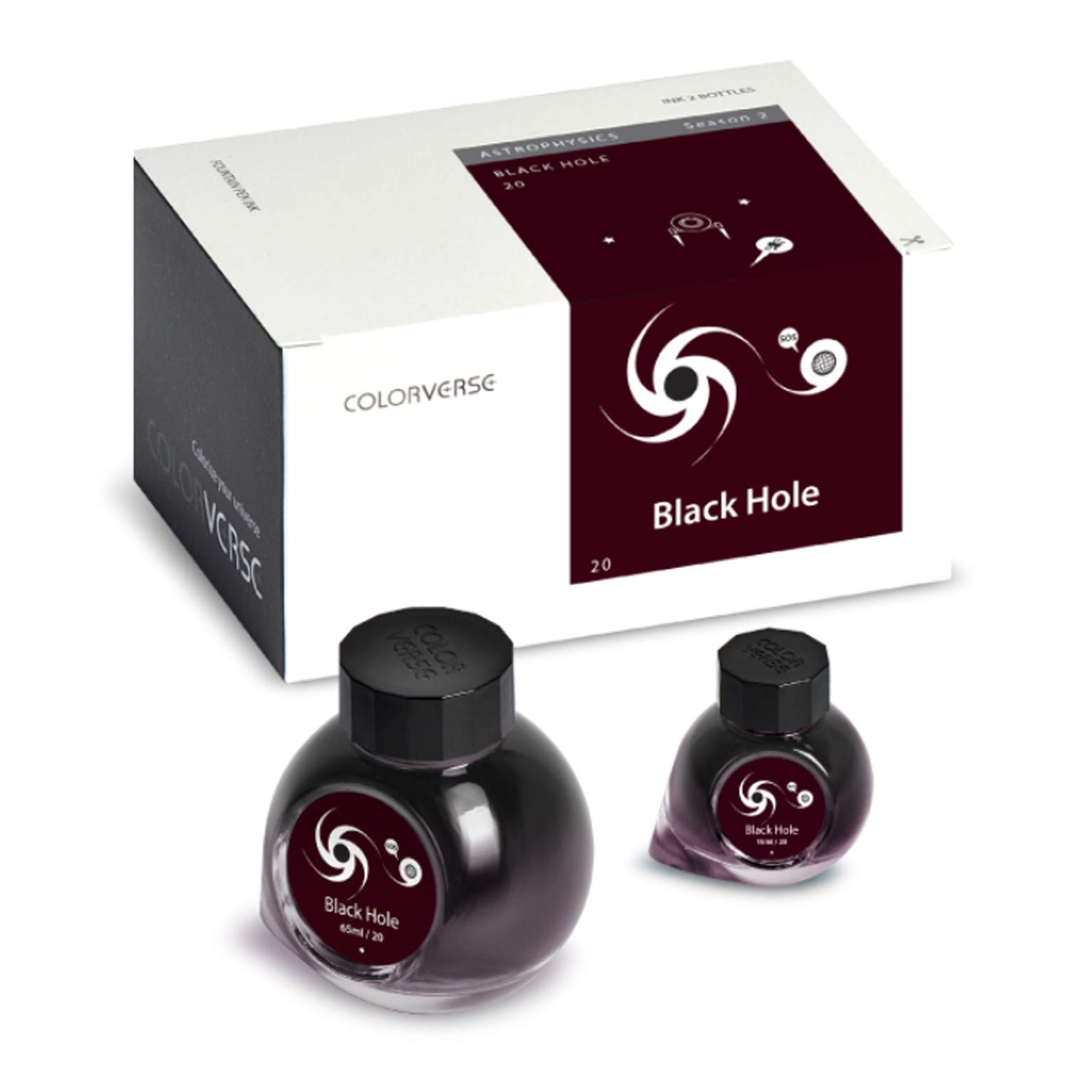 Colorverse Ink - Astrophysics - Black Hole (65ml &amp; 15ml) Fountain Pen Ink