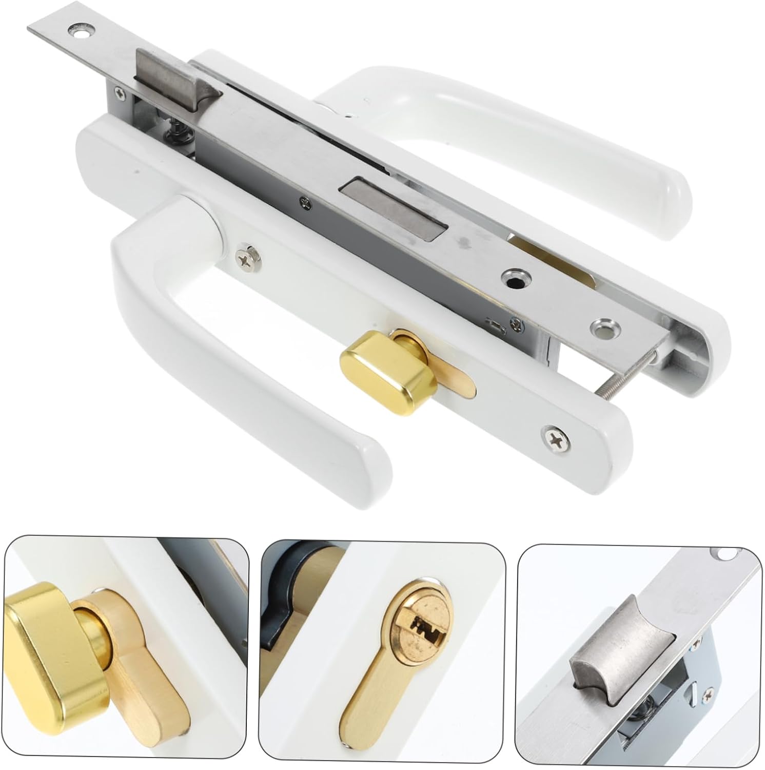 Homoyoyo Security Door Handle Lock Replacement for Split Storm Garage Doors Aluminum