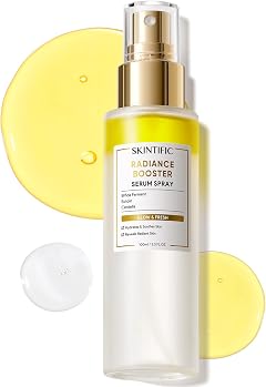 SKINTIFIC Radiance Booster Serum Spray, Hydrating Face Mist with Bifida Ferment & Squalane, Glow Serum for Radiant Skin, Soothes Skin, Vegan Skin Care, All In One Mist 3.3 fl oz