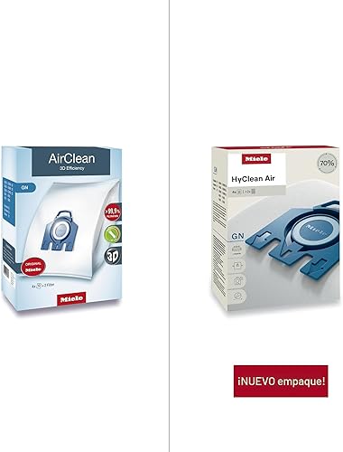 Miniatura 2 de Bolsa Miele 10123210 AirClean con eficiencia 3D, tipo GN, 4 bolsas y 2 filtros, blanca