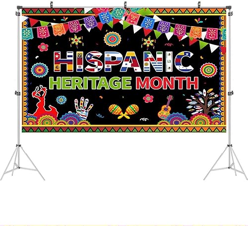 Miniatura 2 de Ticuenicoa Telón de fondo de fotografía del mes hispano de 5 x 3 pies para fotografía del mes de la historia hispana, cartel de herencia hispana