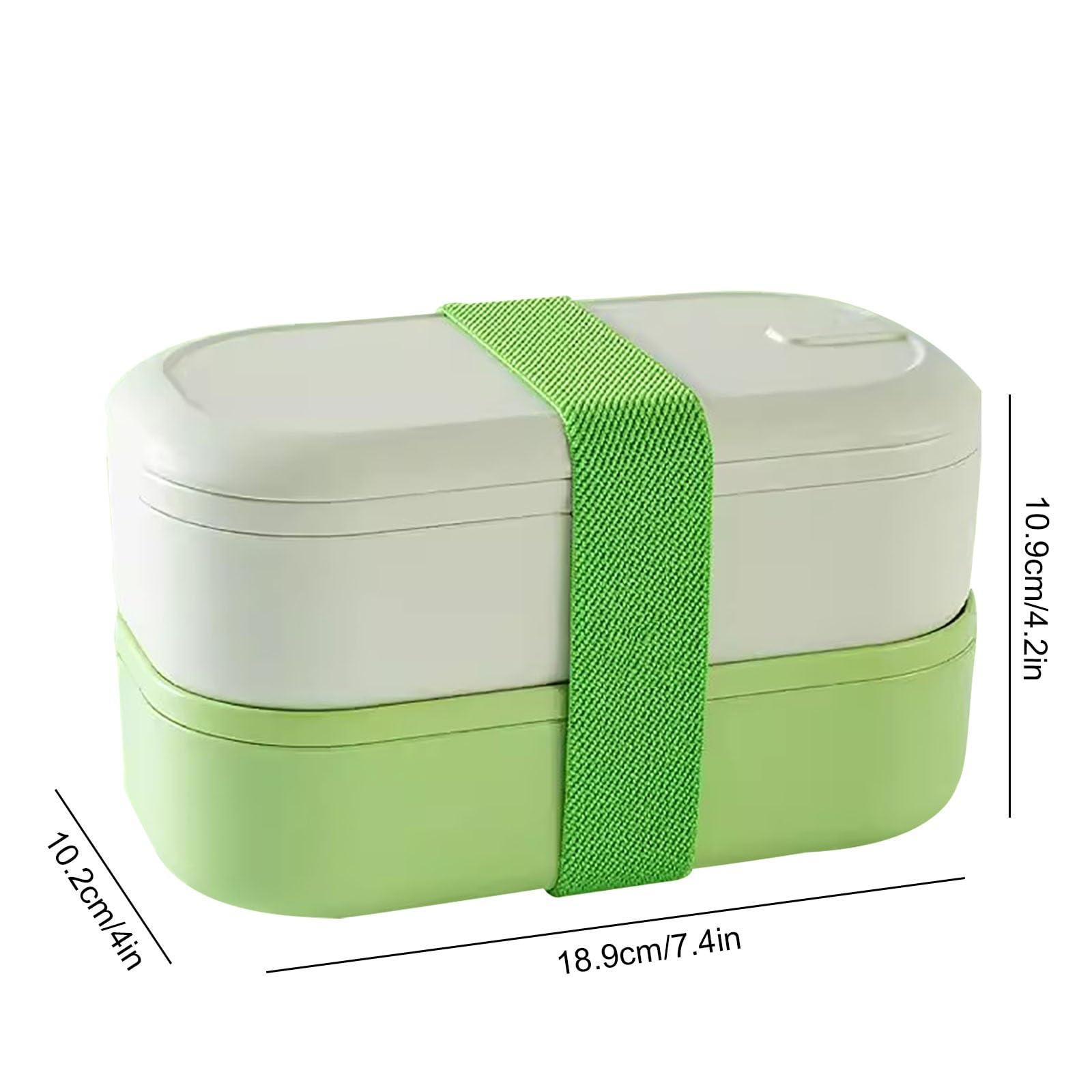 Fiambrera, Lonchera con Aislamiento, Lonchera Apilable con Cubiertos, Lonchera con Compartimento para Alimentos, a Prueba de Fugas con Banda de Amarre(Green)