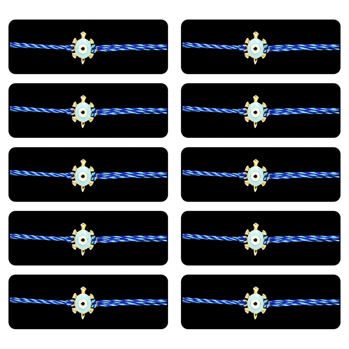 Saugat Traders Kachua Evil Eye Rakhi for Brother Set of 10 with Roli Chawal - Tortoise Evil Eye Rakhi - Turtle Rakhi - Good Luck Rakhi (B0D4QKX1SN) Amazon Price History, Amazon Price Tracker