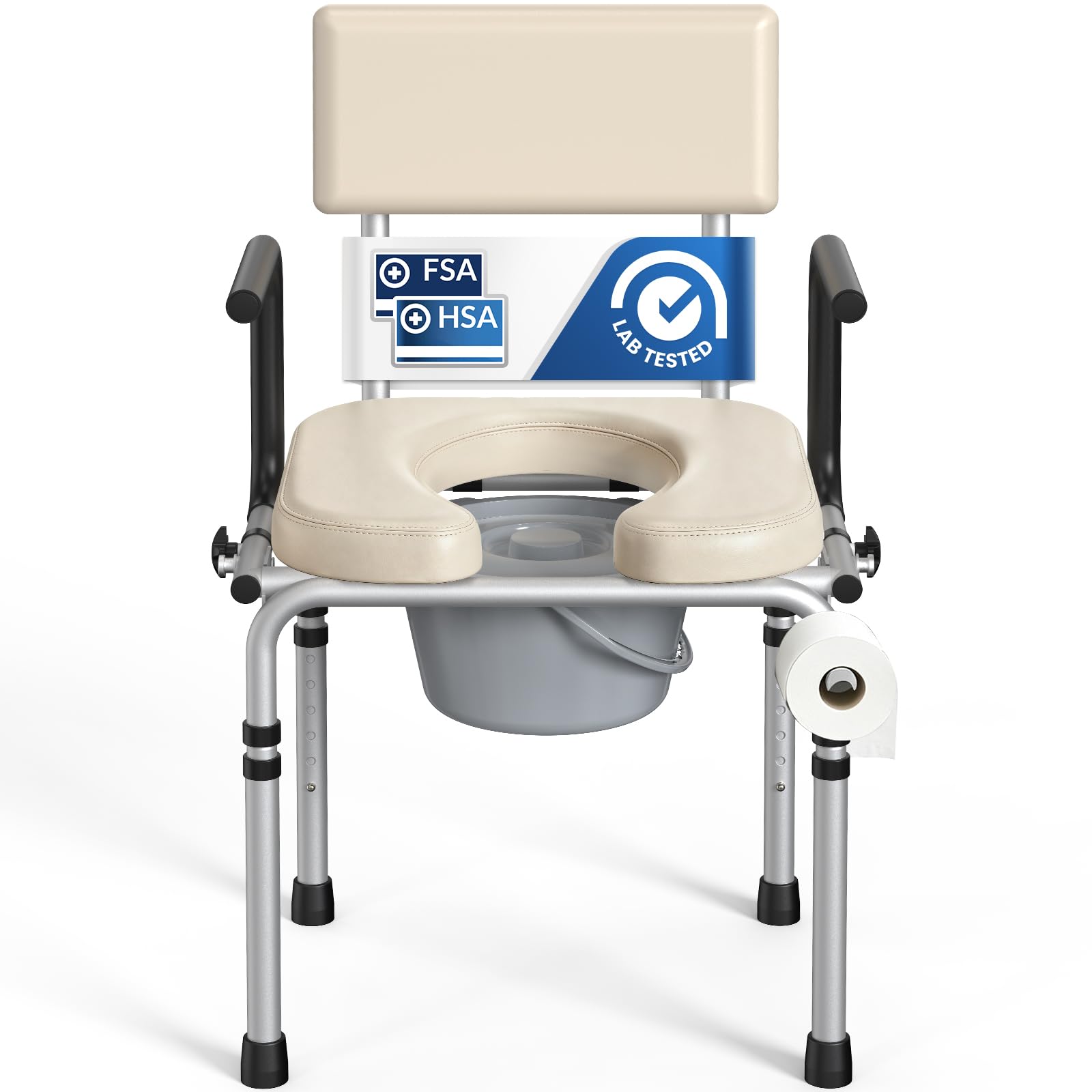 Portable Bedside Commode for Seniors - FREE SHIPPING -9