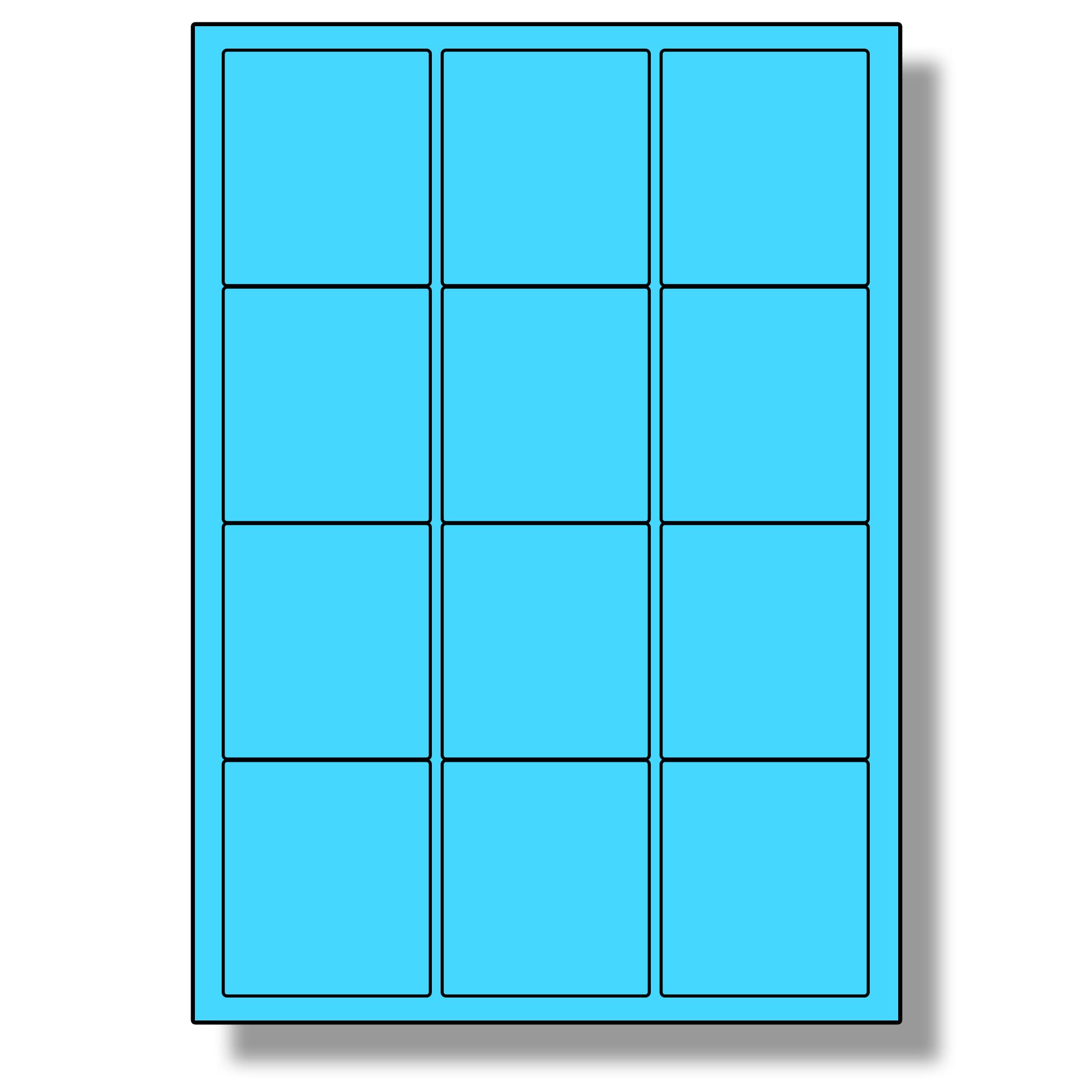 Label Planet® 12 Per Sheet, 10 Sheets (120 Blue Labels). Coloured Paper Labels with Rounded Corners, 63.5 x 72mm, LP12/63 C. — image 1