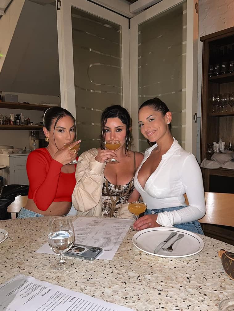 XXTAXN Women's Sexy Bodycon Basic Scoop Neck Long Sleeve Slim Solid Color Crop Top - Image 4