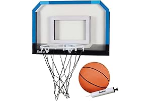 Over-the-Door Mini Basketball Hoop for Kids and Adults - Breakaway Rim and Shatterproof Backboard