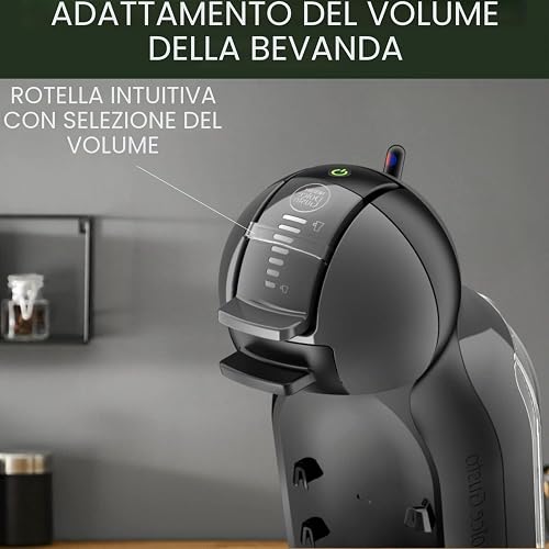 NESCAFÉ DOLCE GUSTO Mini Me Von Krups KP1238 Small Automatic Capsule Coffee Machine, Hot and Cold Drinks, 15 Bar Pressure, 0.8 Litre Water Tank, Eco Mode, Black/Anthracite, KP1238 - 5
