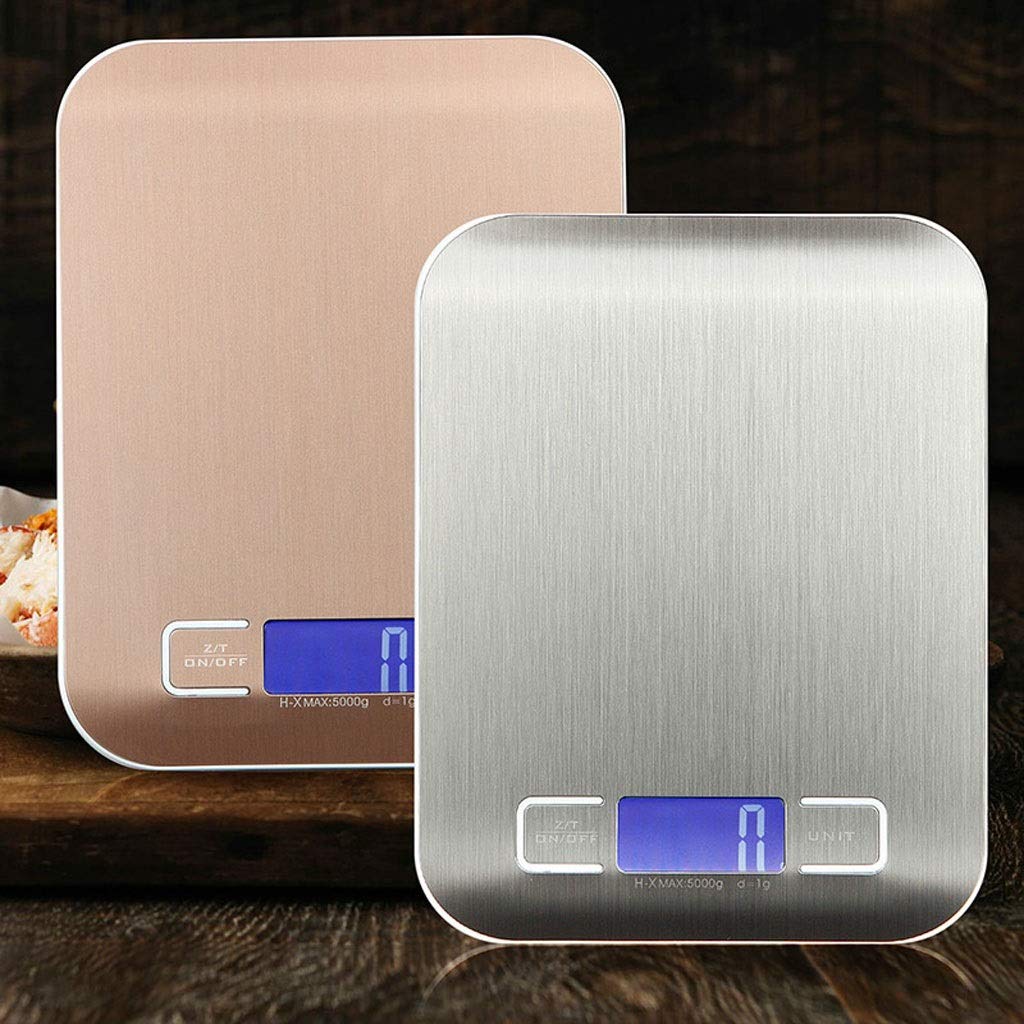 Mini-Digitalwaage für die Küche mit elektronischer Plattform hochpräzises Display mit LED-Hintergrundbeleuchtung tragbare Lebensmittelwaage in Gramm,Gold-10KG/1G