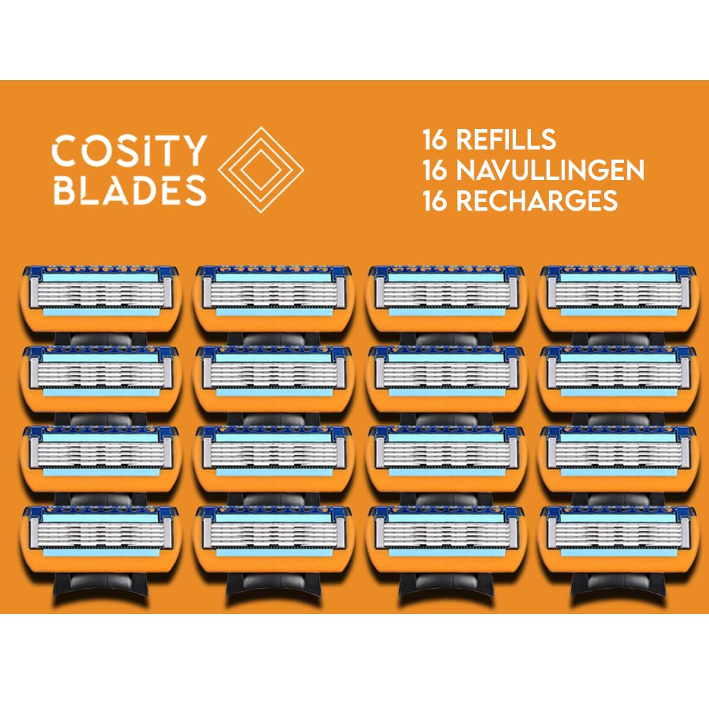 Cosity Blades Razor Blades Fits Gillette Fusion 5 (Pack of 16) 5 Blade