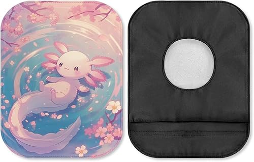 Rnyleeg Funda para bolsa de colostomía, 1 paquete de fundas para ostomía de ajolote lindo con cierre, suministros de ostomía reutilizables para