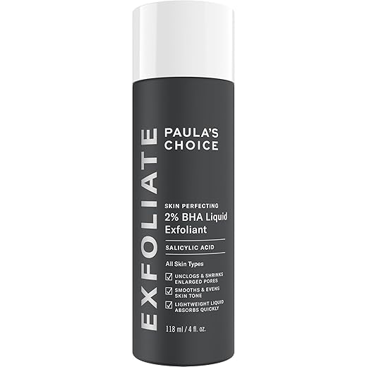 Paulas Choice--SKIN PERFECTING 2% BHA Liquid Salicylic Acid Exfoliant--Facial Exfoliant for Blackheads, Enlarged Pores, Wrinkles & Fine Lines, 4 oz Bottle