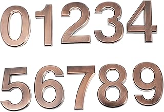 DOITOOL 10pcs 0 9 Digital House Number Decorative License Plate Number Stickers Black Stickers 3D Self Adhesive Vintage Metal Signs White Stickers House Numbers Sticker House Number Decal