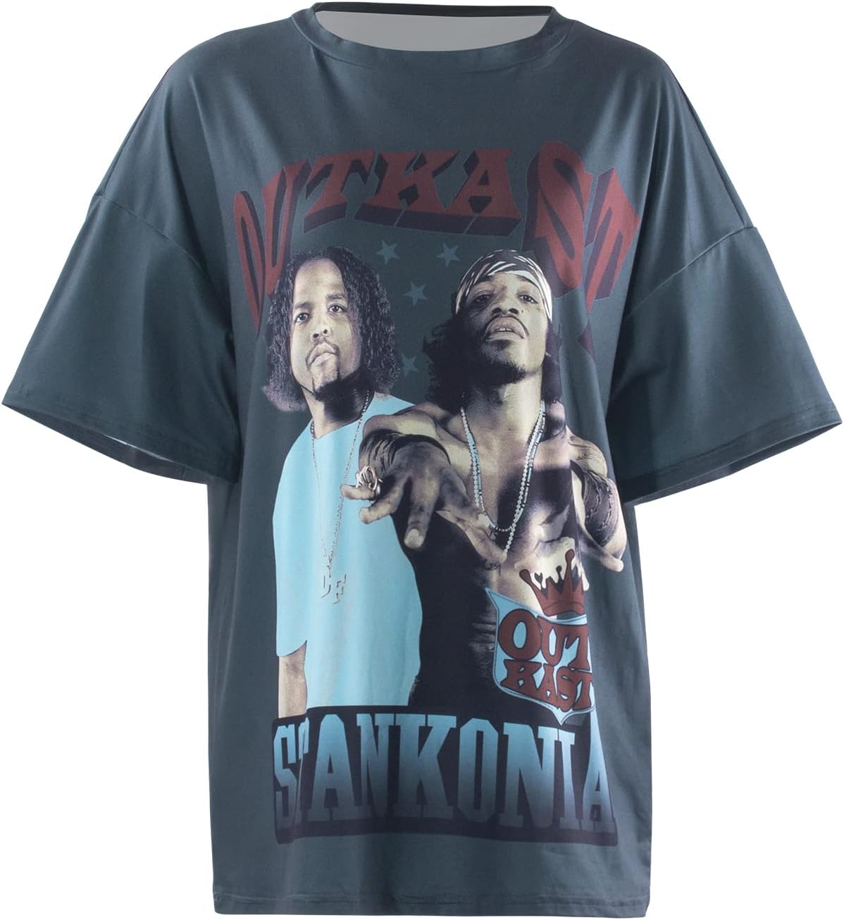 magorange Women Summer Casual Graphic tee Round Neck Loose Fit Short Sleeve T Shirt Club Outfits Grey - Image 4