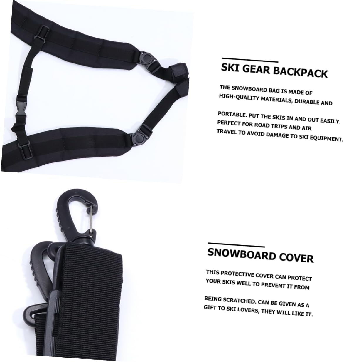 Mipcase Snowboard Cover Bag for Convenient Storage Protective Ski Gear Case for Black Design for Scratch and Dirt Resistance