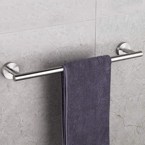 Miniatura 9 de GERZWY Barra para toallas de baño de 24 pulgadas, de acero inoxidable cepillado, estilo contemporáneo, montaje en pared para baño y cocina