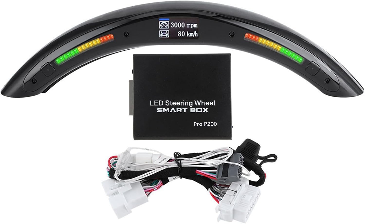 Brilluxa Steering Wheel Display, 4th Gen OBD2 Digital Dashboard Screen Shift Light Indicator, Racing Gauge Module Kit, RPM Speed Coolant Temp Data Readout for Car Truck