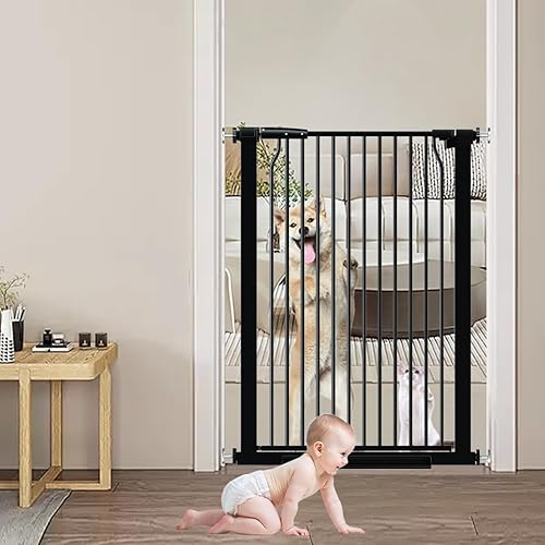 Miniatura 8 de Puerta de bebé extra alta de 41 pulgadas con puerta, puertas de perro de 29.6 a 40.5 pulgadas de ancho para puertas, escaleras, puerta grande para
