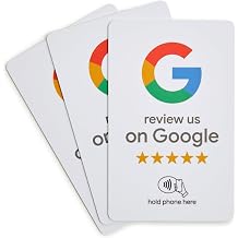 Review Tap Card - QR Code, NFC - Easy Setup, Works with All Phones 3 Pack