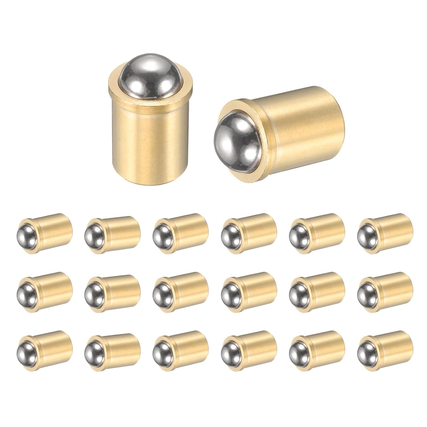 uxcell 20Pcs 304 Stainless Steel Ball Plunger, 10mm Dia. Ball Catch Latch Smooth Push Fit Spring Plunger Precision Positioning End Force 27N for Mechanical Devices, Furniture (12x20mm)