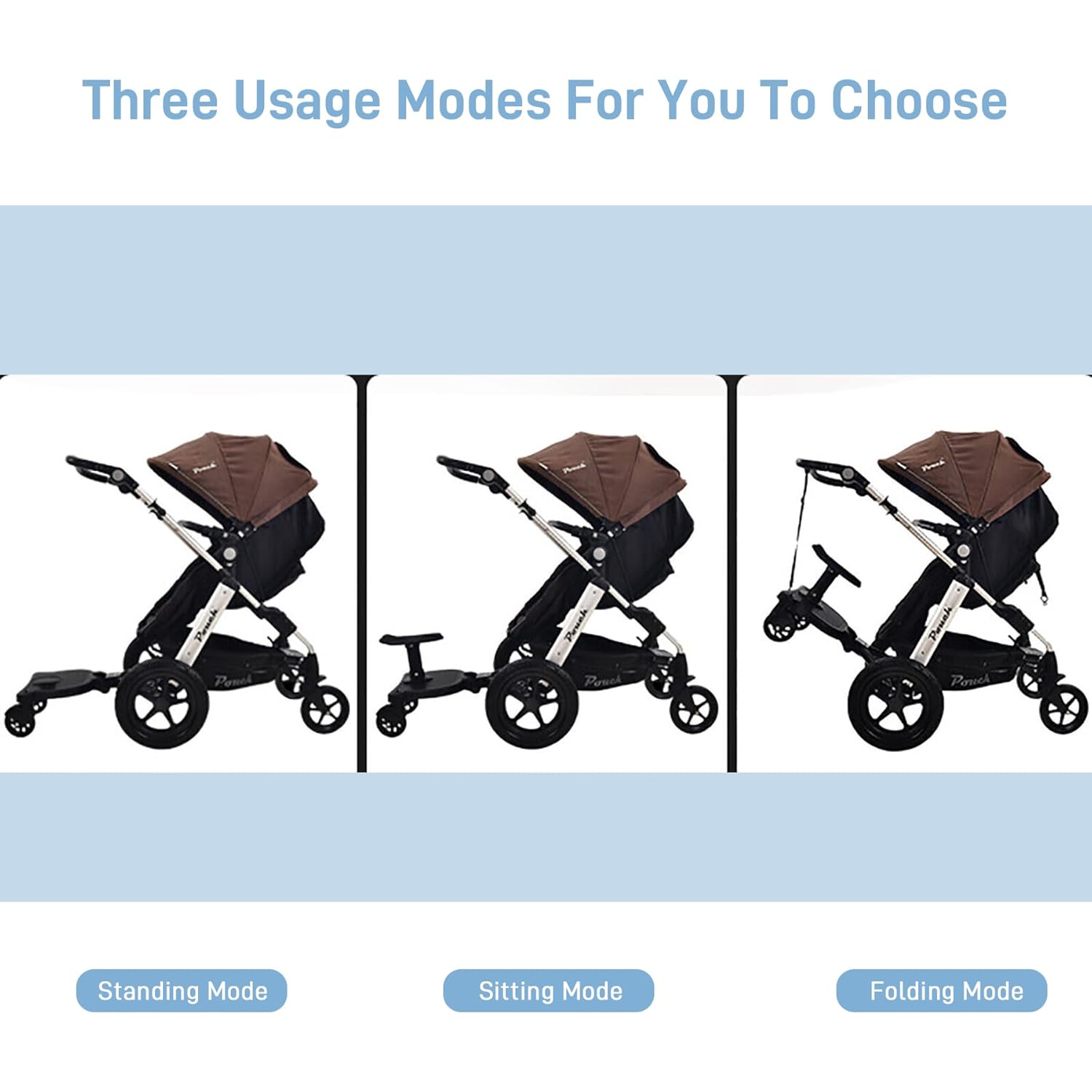 Universal Stroller Board, Stroller Glider Board with Detachable Seat Standing Board, Stroller Board Buggy Board Stroller Connector Rider Stroller Glider Board, Holds Children Up to 55lbs image 5 of 9 B0C9DVPHCD