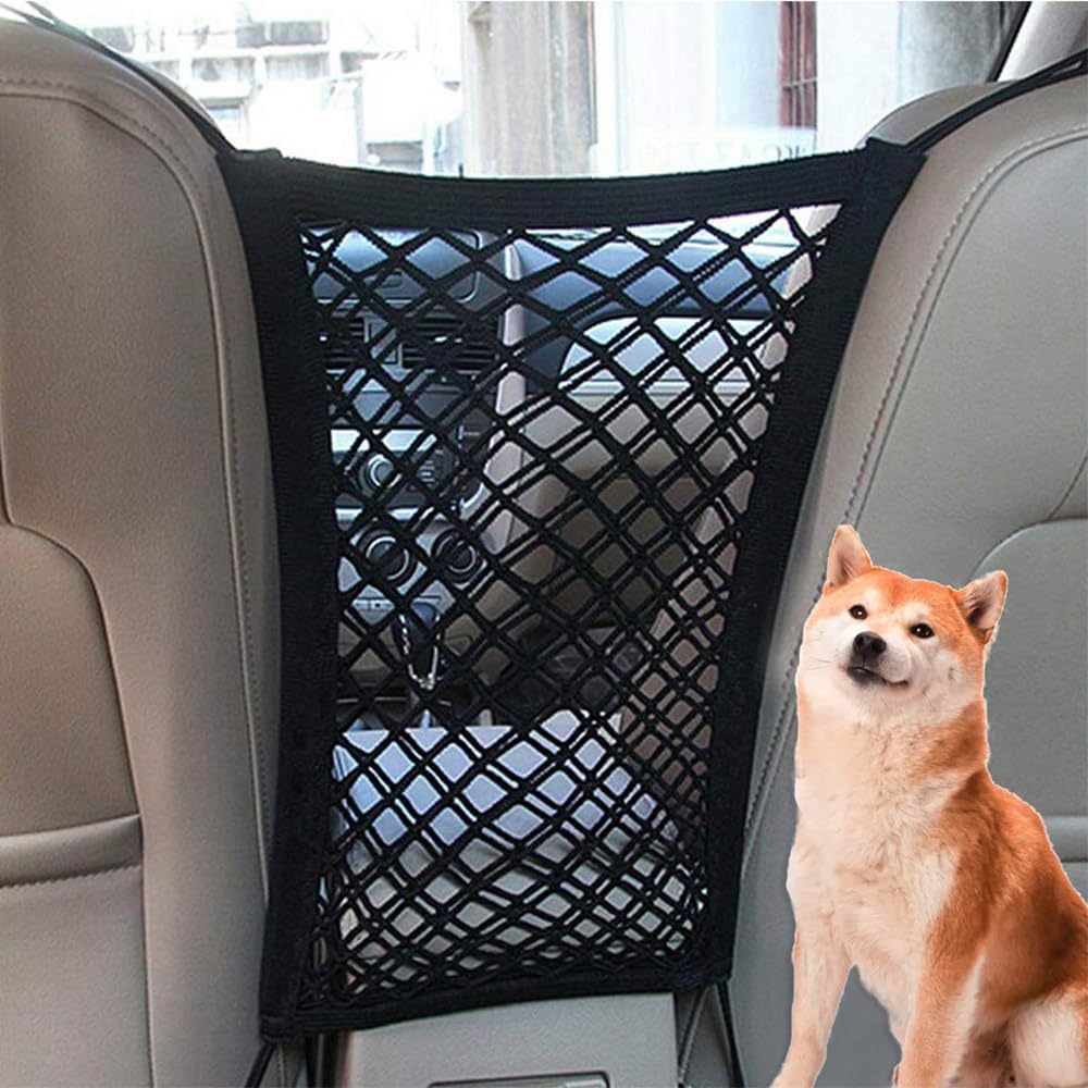 Dog Car Barrier for Nissan Frontier 1997-2025 D41,Vehicle Pet Barrier Backseat Mesh Dog Car Divider Net,Pet Car Back Seat Barrier Net,Safety Travel Accessories