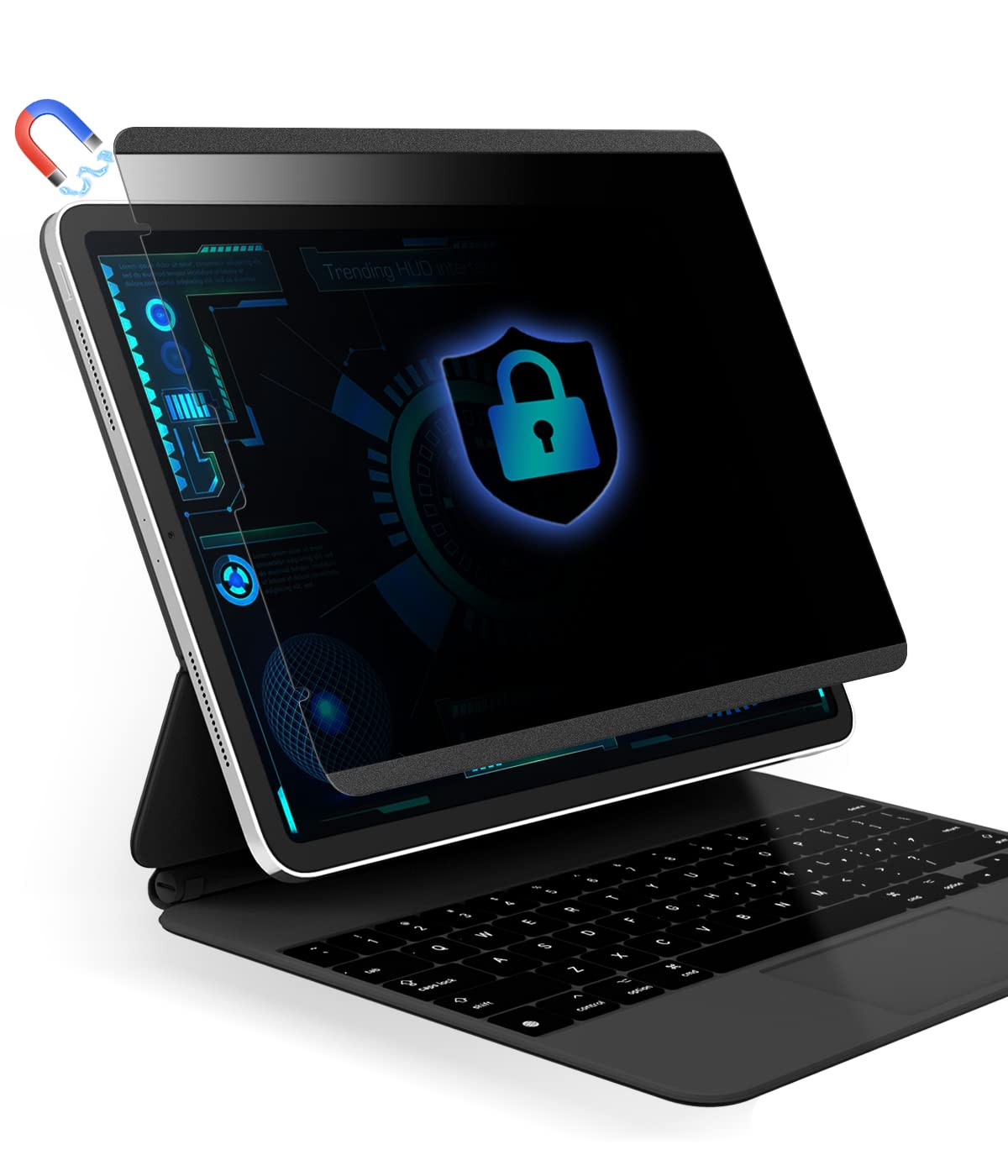 Magnetic iPad Pro Privacy Screen Protector for iPad Pro 11 M1 2021/2020/2018, FILMEXT iPad Pro 11 Screen Protector,Reusable & Removable Anti Glare Anti-Spy Filter [Landscape Privacy]