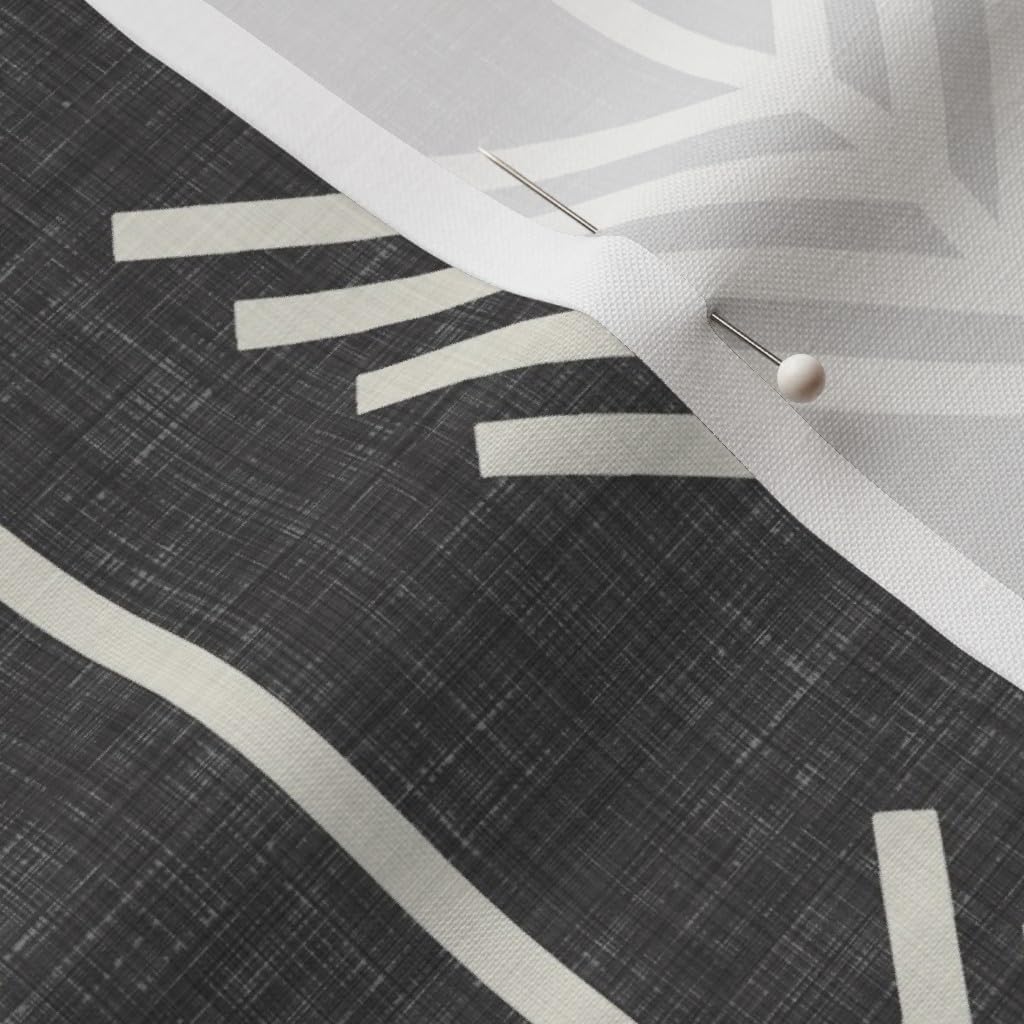 Spoonflower Fabric - Arrows Dark Textured Black Arrow Line White Printed on Petal Signature Cotton Fabric by The Yard - Sewing Quilting Apparel Crafts Decor