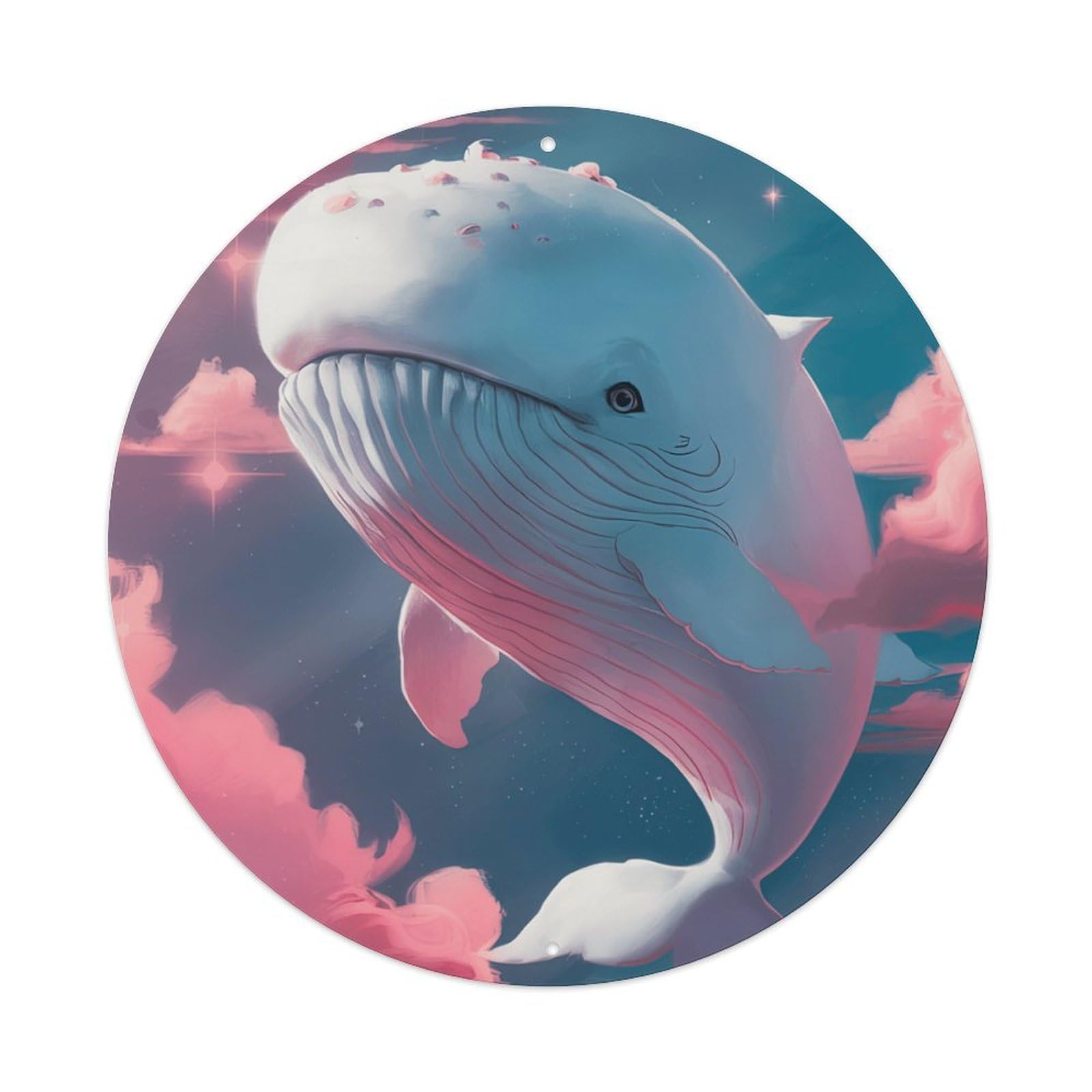 Animal Whale Leap Among Clouds Metal Tin Sign