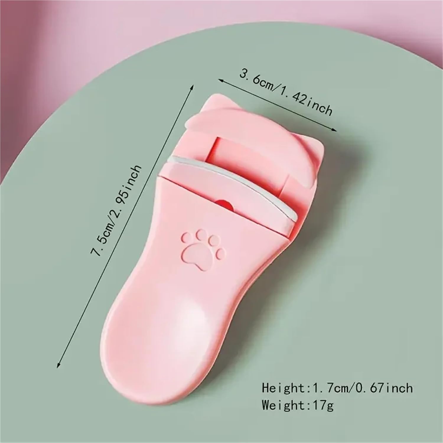Cute Cat-Shaped Mini Eyelash Curler, Manual No Battery Required with Secure Grip for Curl Professional Makeup Tool