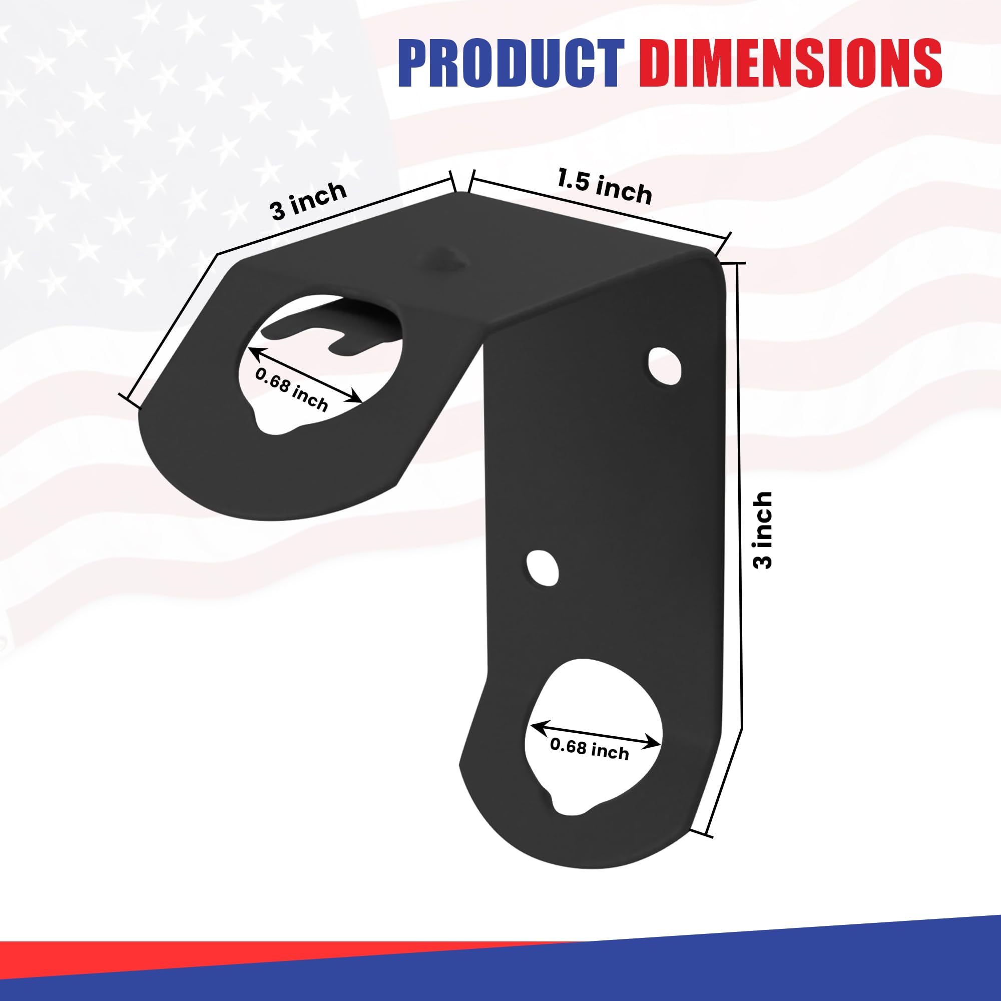 Super Tough Premium Flag Mounting Brackets | Aluminum Flag Pole Holder for Classrooms and Offices | USA-Made, Stylish Black Aluminum Flag Bracket | 6-Pack