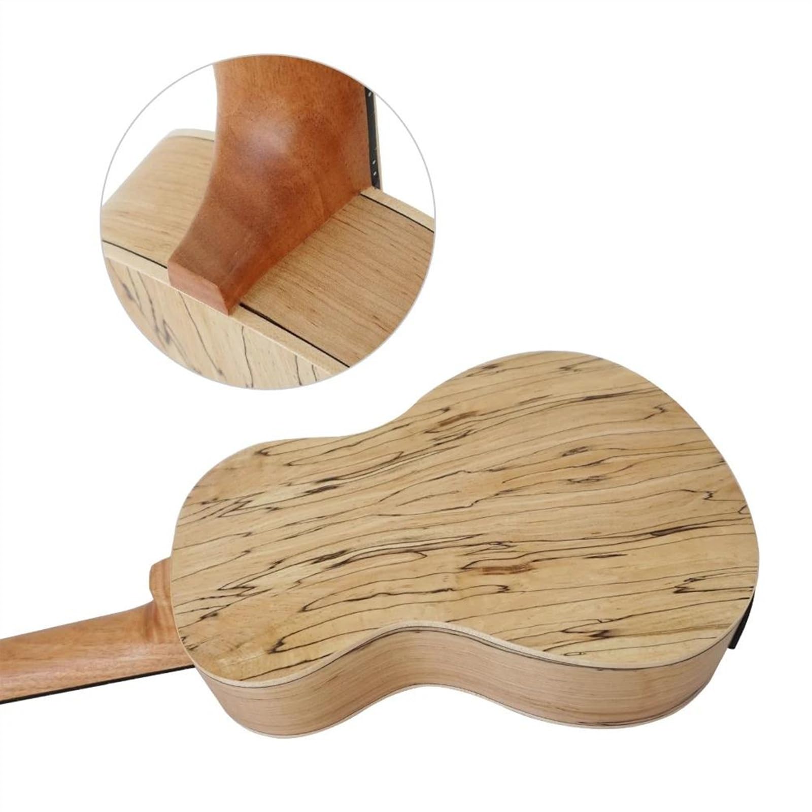 Ukelele Bajo Eléctrico De 30 Pulgadas, Cuerpo De Arce Spalted, Ukelele De 4 Cuerdas Con Bolsa Acolchada Ukelele Starter Kit