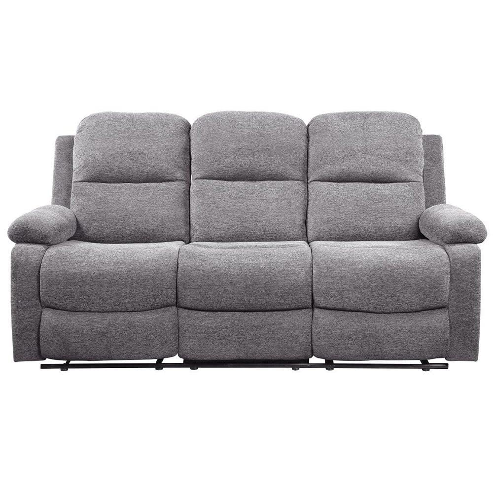 Danube Home Salvoy 3 Seater Fabric Sofa I Metal Leg Three Seat Sofas I Modern Design Living Room Furniture (L 190 x W 90 x H 100 cm) - Grey