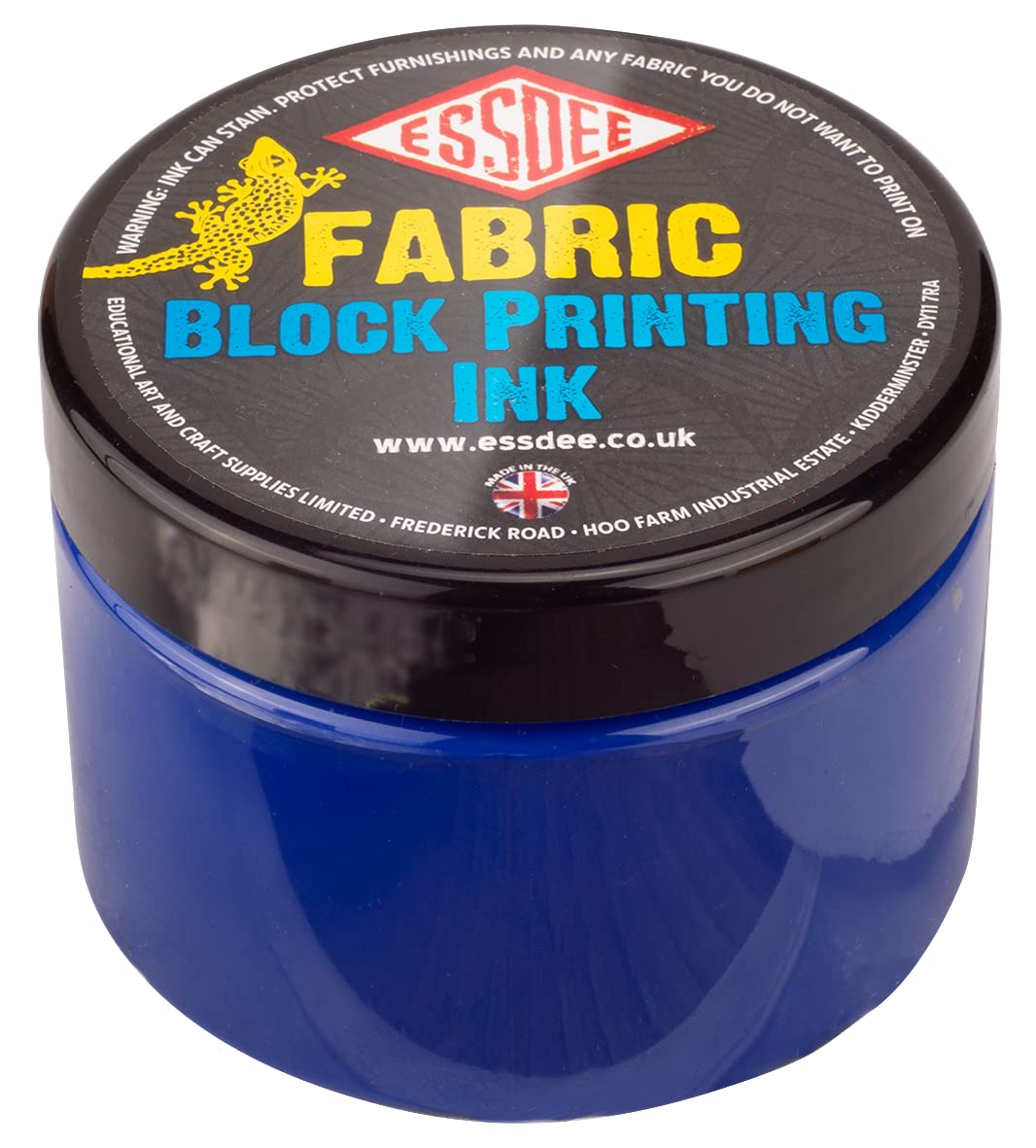 ESSDEE FABI/A5R Stoffdruckfarbe Grundfarben 5er Set, Schwarz, Blau, Weiß, Gelb und Rot, 750 ml