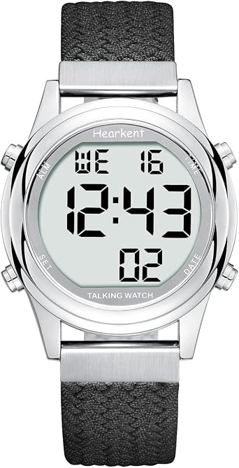 Hearkent Digital Talking Watch for Ladies with American Accent Voice LCD Big Numbers Watch for Visually impaired, Elderly or Blind People