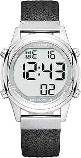 Digital Talking Watch for Ladies with American Accent Voice LCD Big Numbers Watch for Visually impaired, Elderly or Blind People