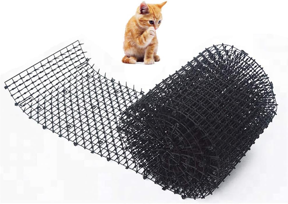 Cat Scat Mat, Cats Spikes Repellent Deterrent, Defenders Prickle Strip Dig Stopper, Anti Bird, Pigeons, Crows, Seagulls, Dogs Cats Protects Plants in Gardens(Black)