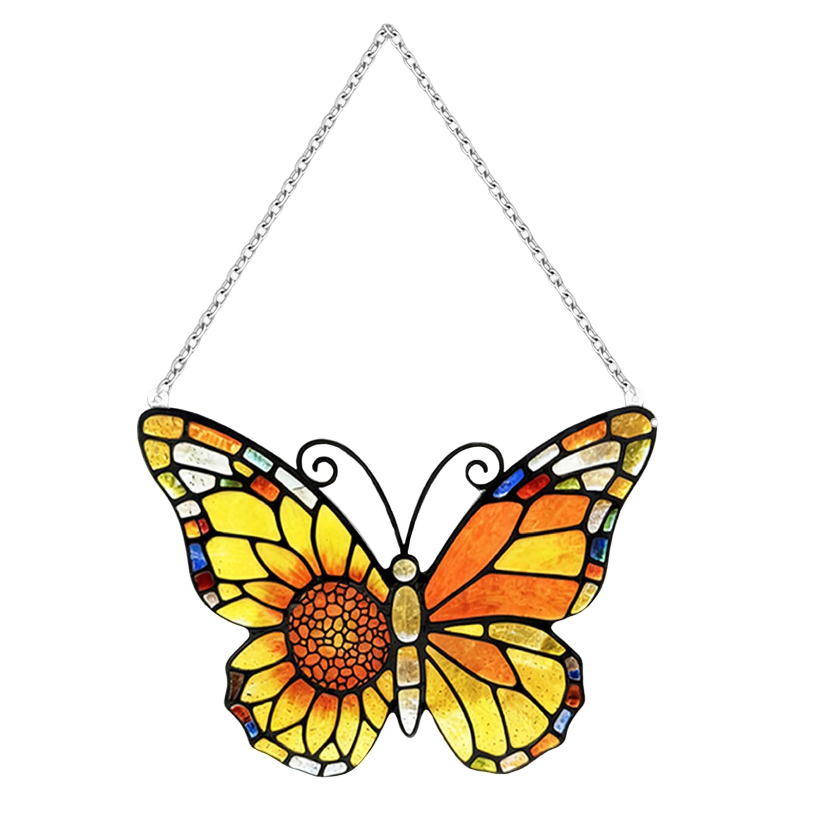 Décoration papillon en verre teinté pour ornement de porte et fenêtre extérieure