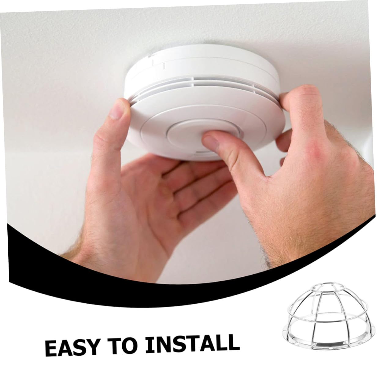ERINGOGO 10 Pièces Protections Fil Acier Inoxydable pour Détecteurs Couvre-Sensor Installation Facile pour Capteurs de Fumée