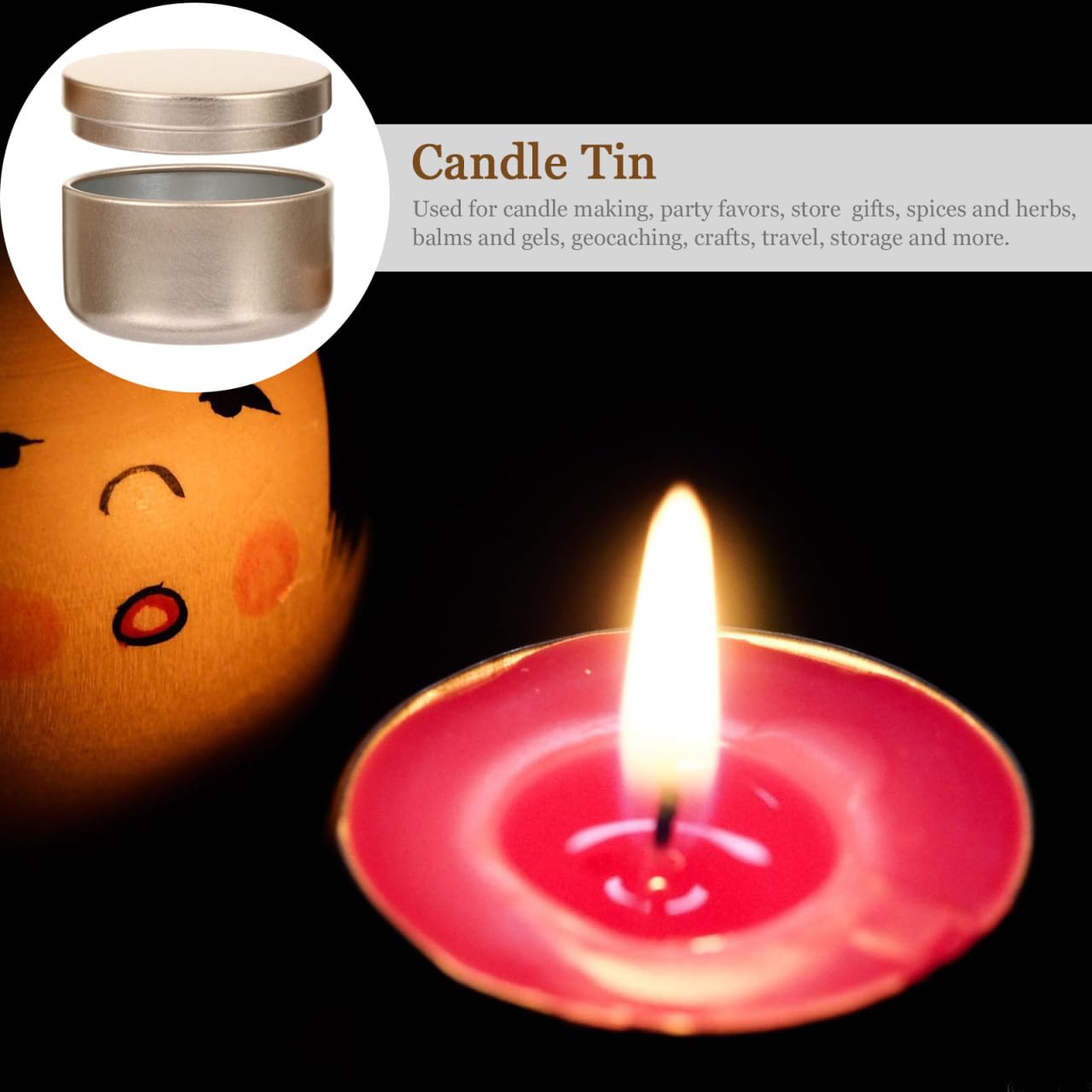 12 Barattoli In Metallo Per Candele Yuragim, Capacità 120ml, Con Stoppini E Centrastoppini, Rosa/nero