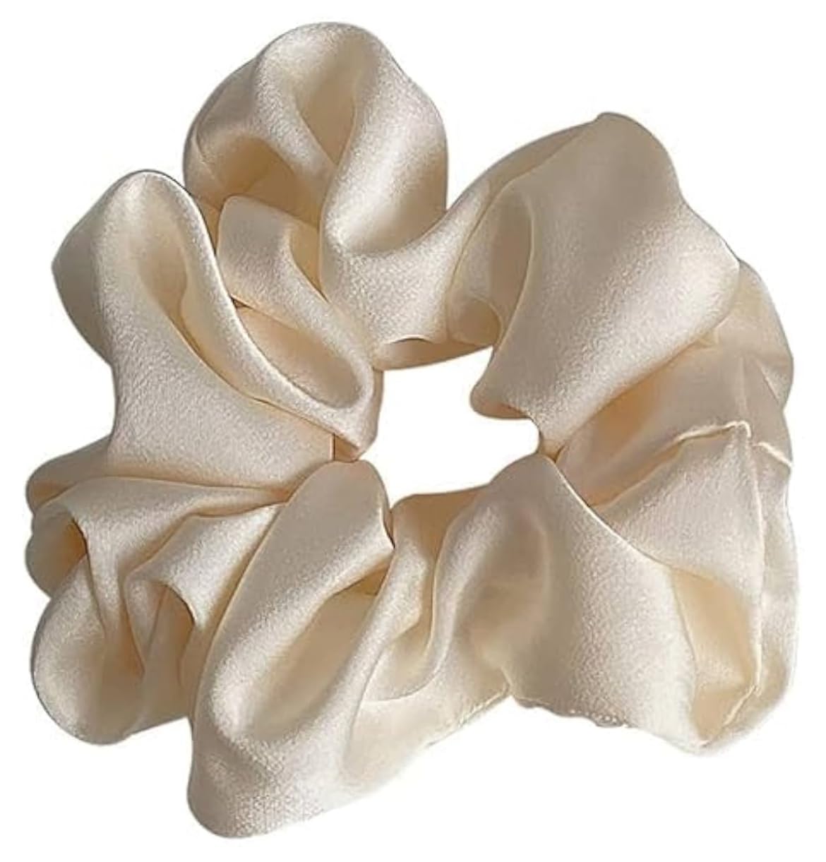 Satin Scrunchies for Women and Girls, Hair Band Scrunchie for All Hair Types, Ponytail Holder, 1 Piece (Cream)-image-39