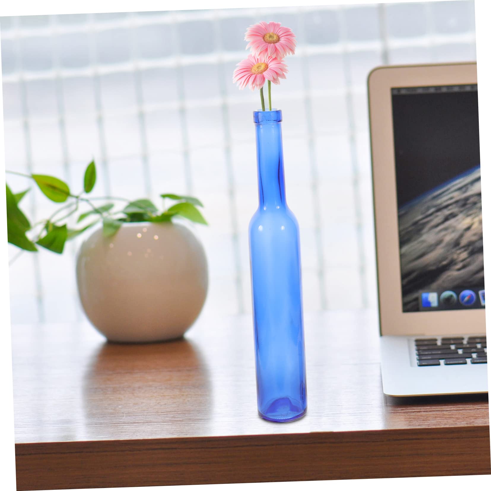 DECHOUS 375ml Bouteille de Vin en Verre Bleu, Lot de 2