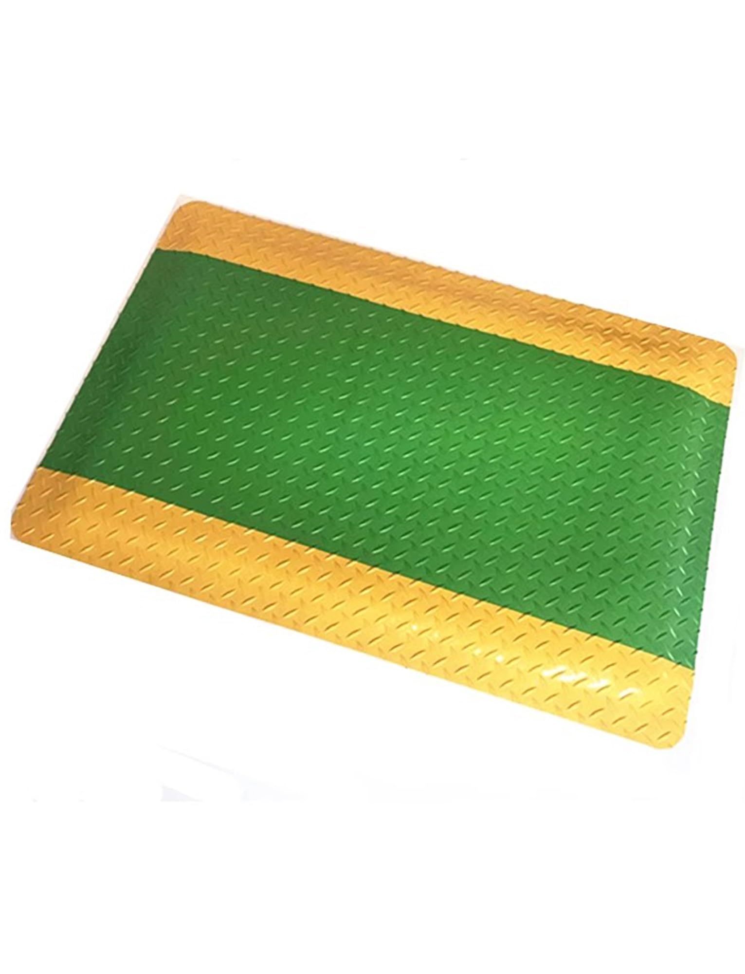Aioneer 20Mm Anti-Static Conductive Rubber Anti-Fatigue Mat - Thick Standing Pad For Garage Warehouse Workbench-Yellow+green-23.6x47.2in