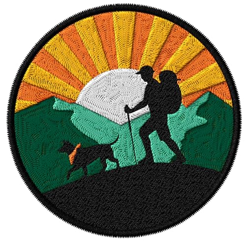 Dog Hiking Patch for Clothes Canine Trek Path Buddy Adventure