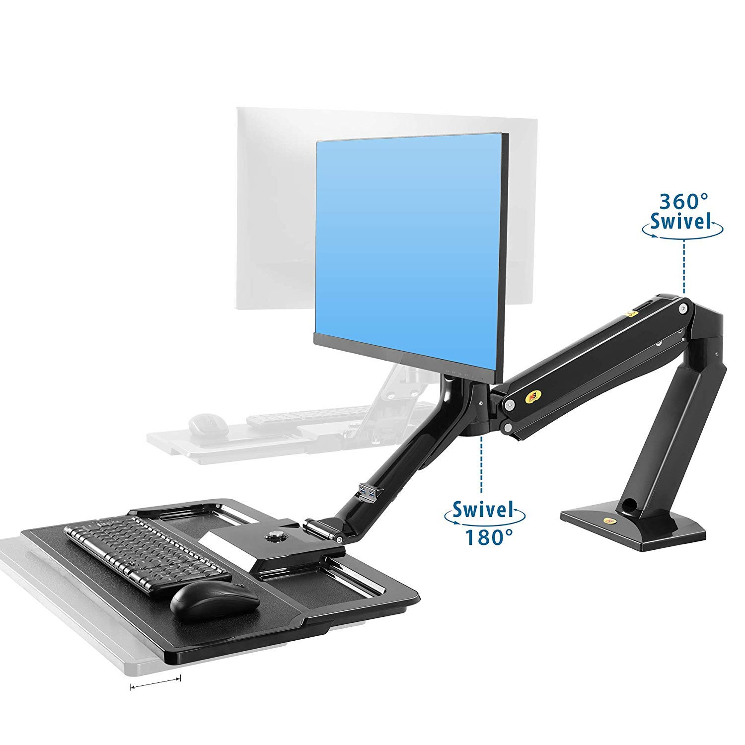 Buy Monitor Arm Sit Stand Desk Converter Monitor Desk Mount Height