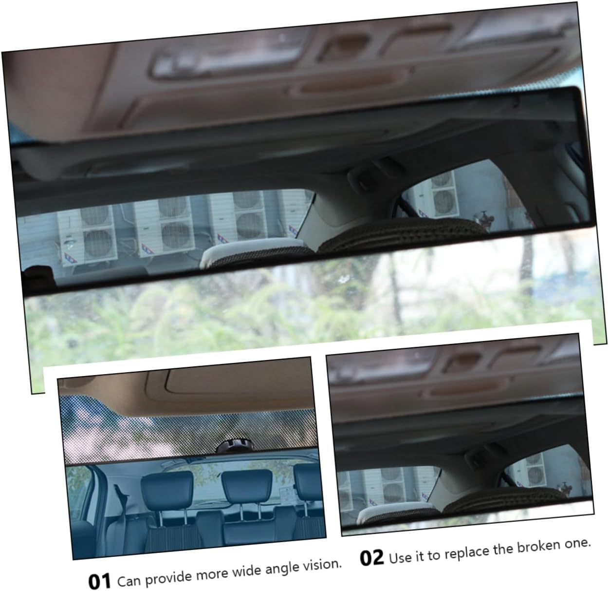 Car Interior Rearview Mirror Adhesive Panoramic Wide Rear View Mirror for Replacement