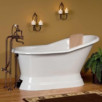 Signature Hardware 317138 Socorro 60" Cast Iron Soaking Freestanding Tub with Pre-Drilled Overflow Hole