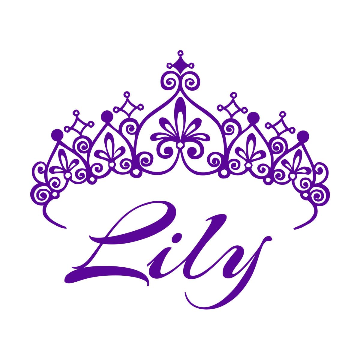 Customized Girls Name Wall Sticker Nursey Decoration Custom Princess Name Wall Murals Princess Crown Wall Art Decals Gift Large - 57x67cm