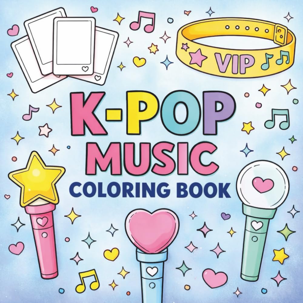K-Pop Music Coloring Book: Adorable Music and Fan Style Designs to Color and Enjoy