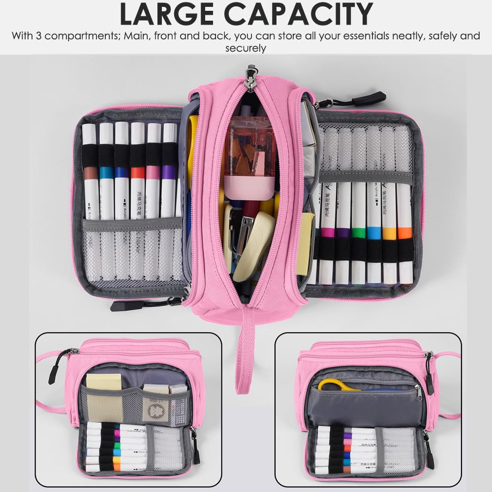 SharkByte Large Pencil Case for Girls Boys Big Capacity Pencil Cases Bag - Image 4